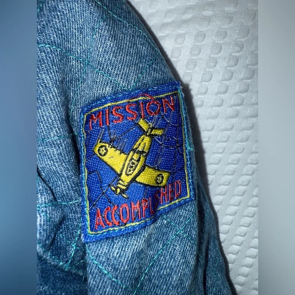 Toddler Vintage 1980s Bomber Denim Jacket Size 4T